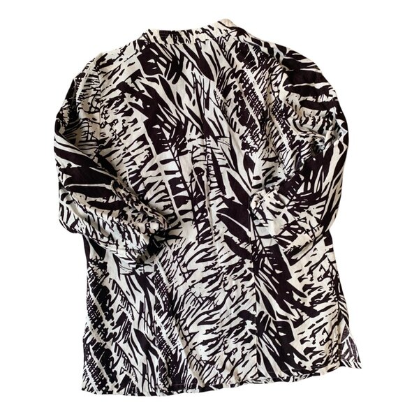 Laura Ashley Abstract Art To Wear 100% Linen Tunic M - Picture 2 of 7